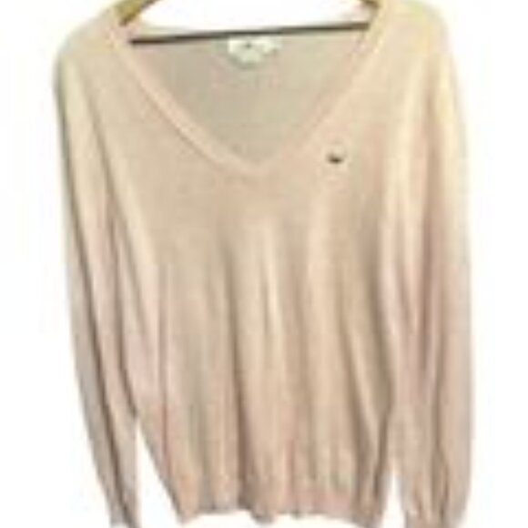 Vineyard Vines Pink V-Neck Sweater M 100% Cotton - Picture 1 of 5
